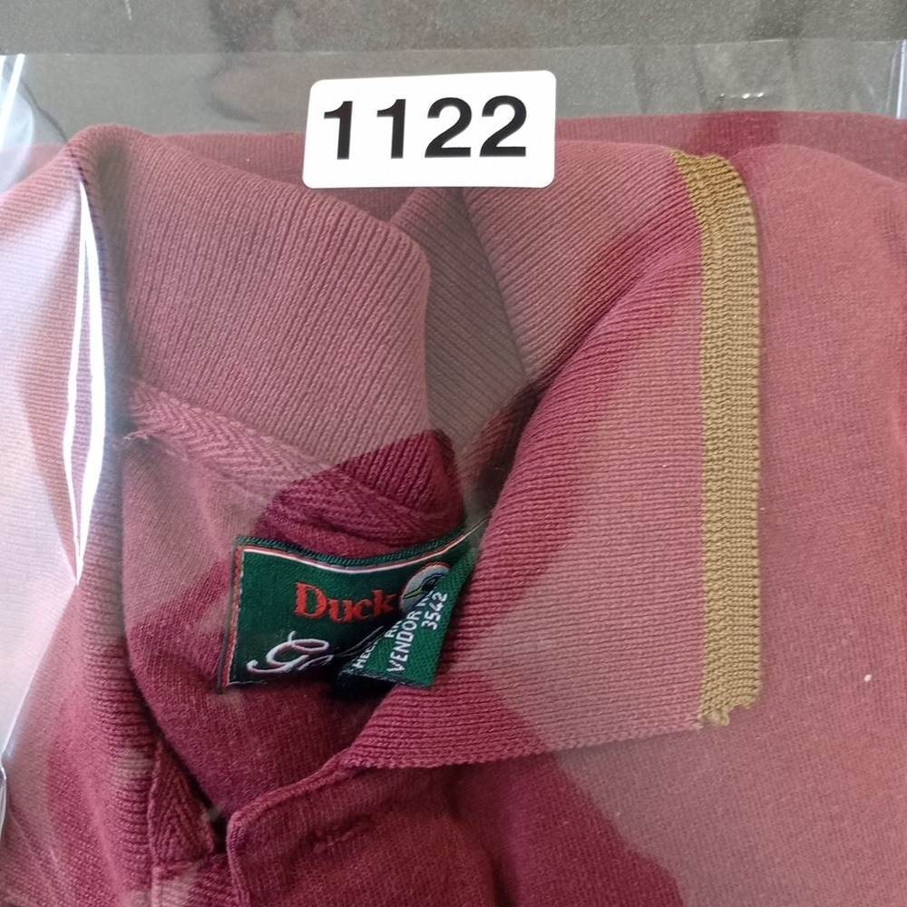 Vintage Duck Head Tour Men's Large Polo Shirt Burgundy Golf Logo size Large - Picture 8 of 8